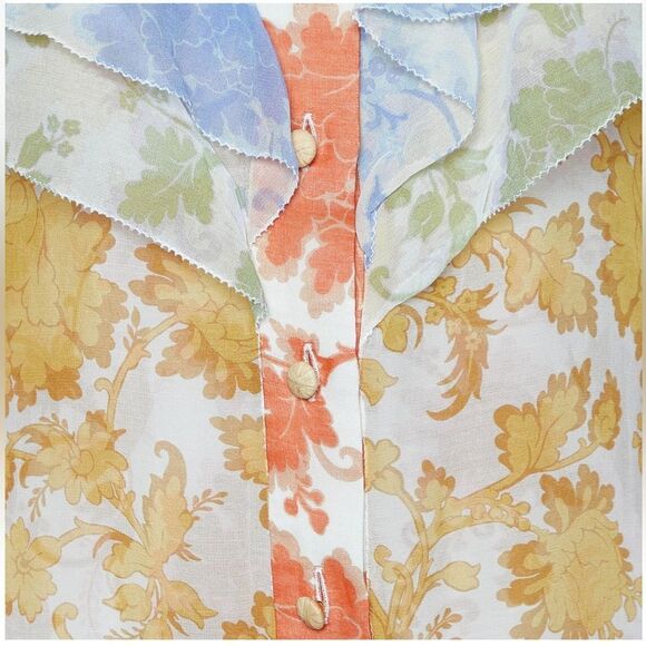 Zimmermann post card colored button blouse - Picture 5 of 8